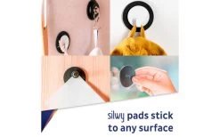 Silwy® Clever Magnethaken Inkl. Metall-Nano-Gel-Pad 5 Cm 2 Tlg. Schwarz -Camping Serien Geschäft 337085 2581289