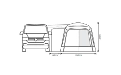 Outdoor Revolution Cayman Midi Air Vorzelt Low 180 Bis 210 Cm -Camping Serien Geschäft 633251 4431479
