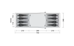 Easy Camp Huntsville Twin 800 Tunnelzelt Für 8 Personen -Camping Serien Geschäft 782504 5172620