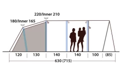 Outwell Hayward Lake 5ATC Aufblasbares Tunnelzelt 5 Personen -Camping Serien Geschäft 789713 5206553