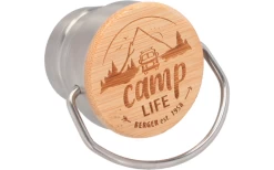 Camplife Edelstahlflasche Mit Bambusdeckel 350 Ml -Camping Serien Geschäft 823796 5322374